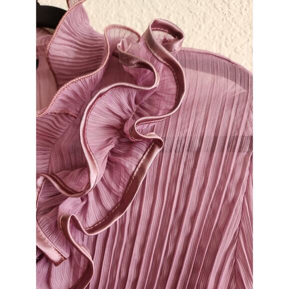 y2K Daniel Women's Ruffle Button Up Blouse Lg - Picture 8 of 10